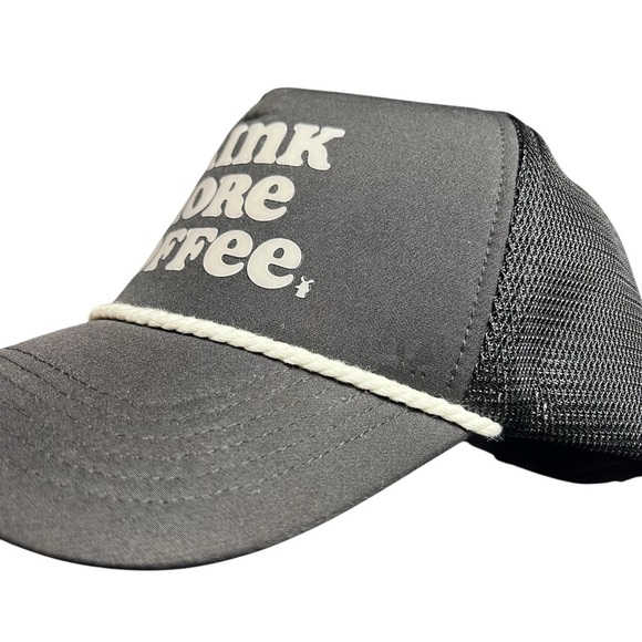 Dutch Bros Drink More Coffee Rope Black Mesh SnapBack Cap Trucker Hat Unisex - Picture 1 of 5